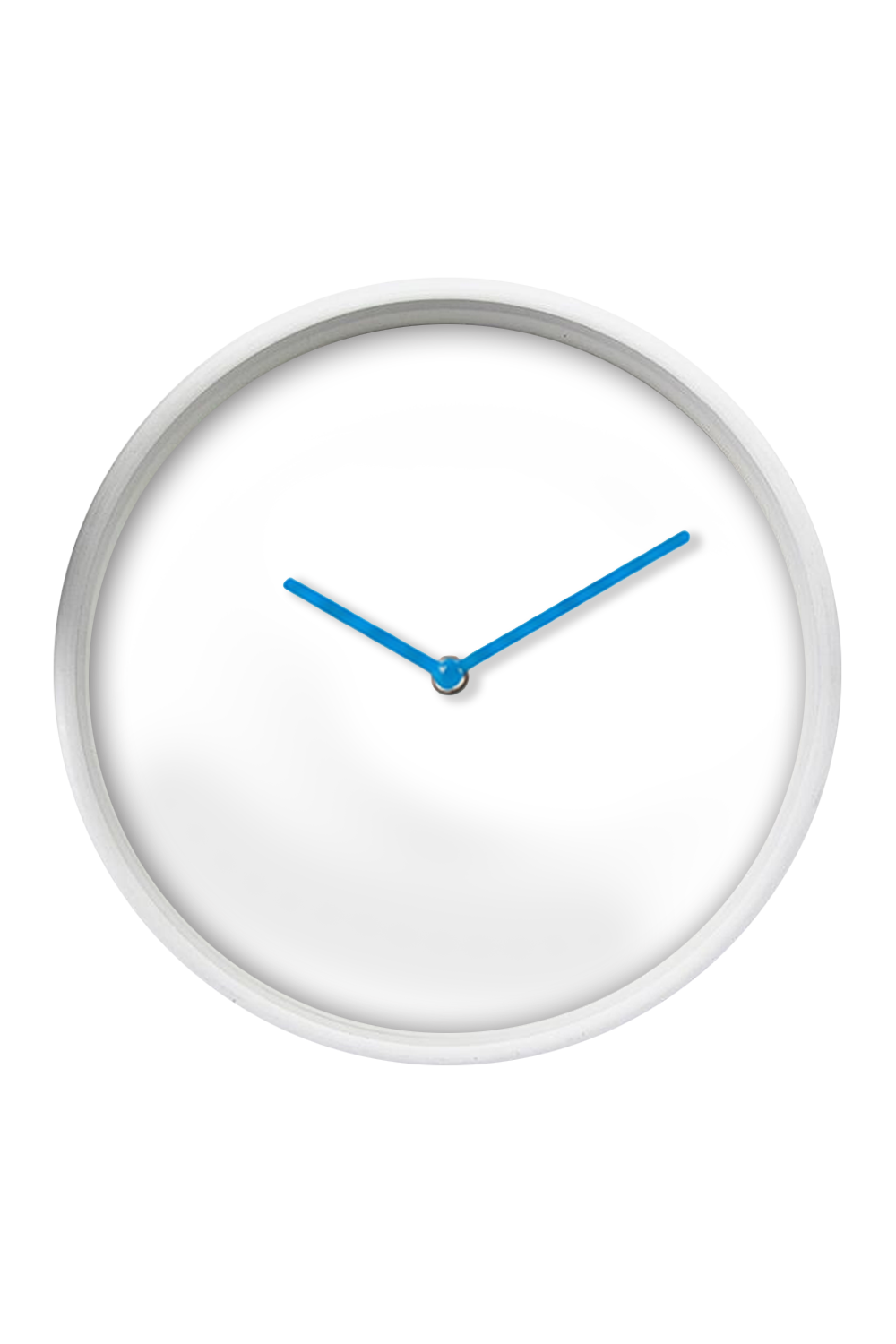 White Wall Clock, Blue Hands — blank product