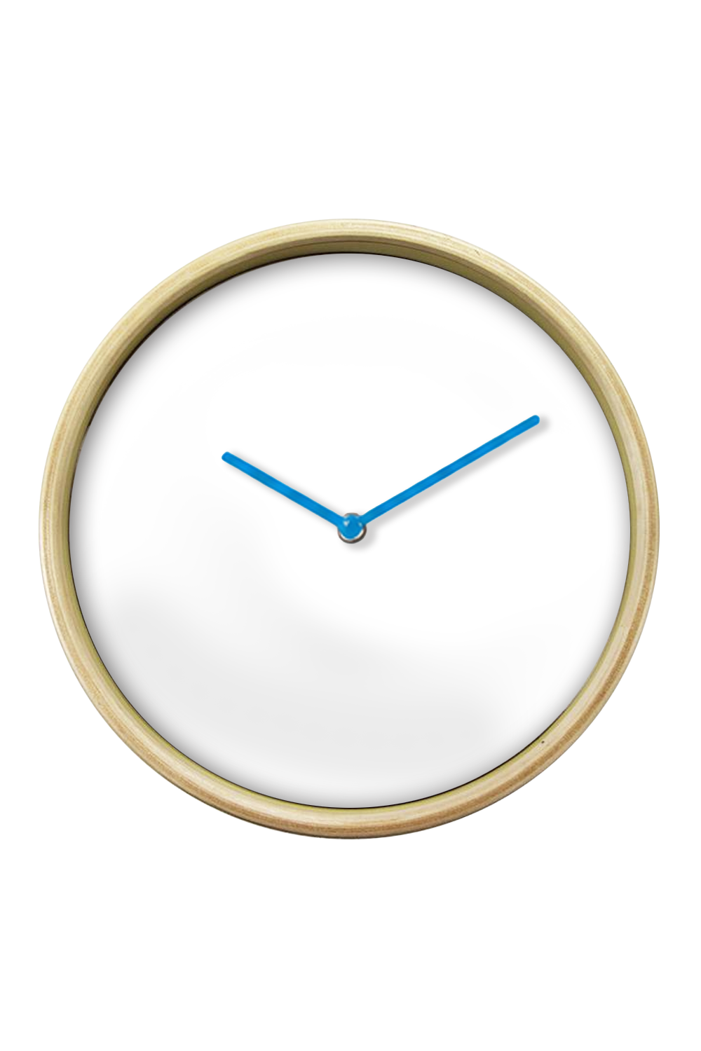 Natural Wall Clock, Blue Hands — blank product