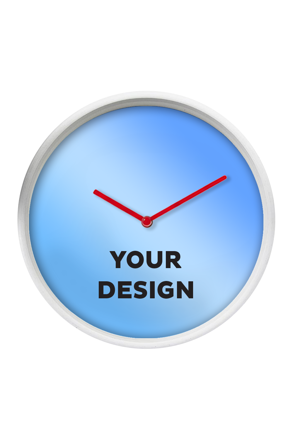 White Wall Clock, Red Hands
