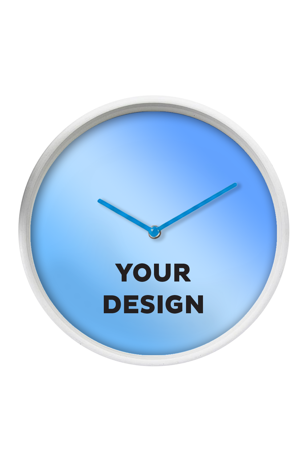White Wall Clock, Blue Hands