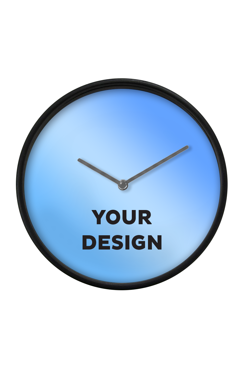 Black Wall Clock, Grey Hands