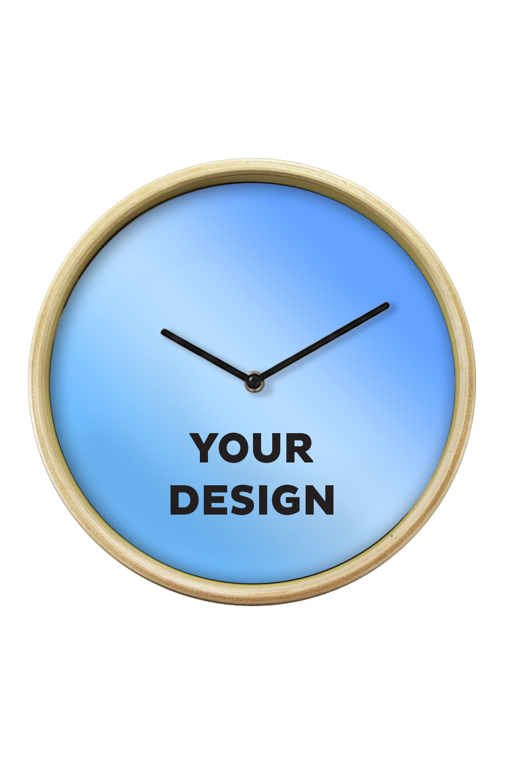 Natural Wall Clock, Black Hands
