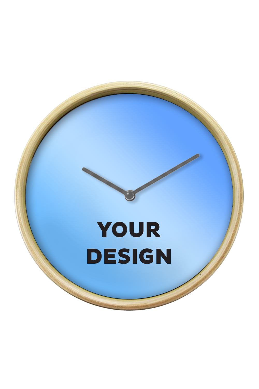 Natural Wall Clock, Grey Hands
