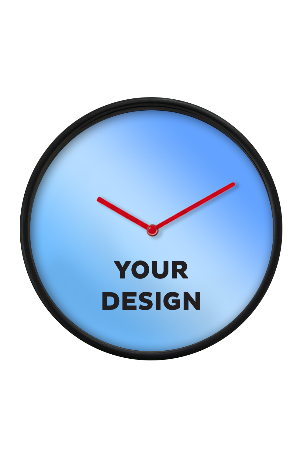 Black Wall Clock, Red Hands